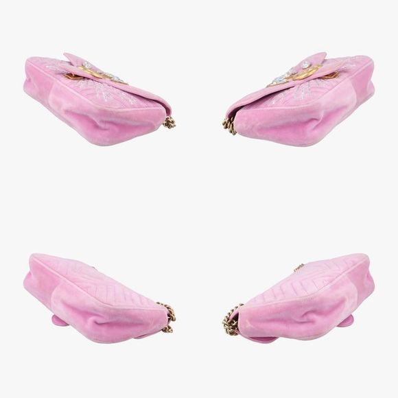 Guccigg Marmont Pink Velour 443497 G023002969 - Picture 4 of 10